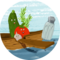 Illustration of Mediterranean vegetables sitting in a boat and letting the salt go over the planks | © SONNENTOR